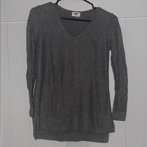 Old Navy Heather Gray V-Neck Sweater